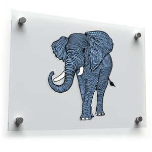 Elegant Blue Elephant Sticker