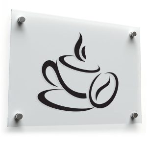 Elegant Coffee Cup and Bean Sticker