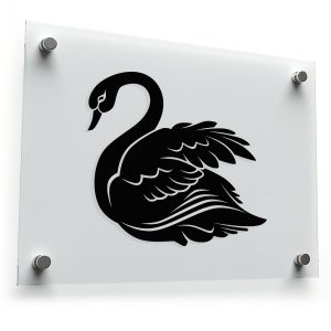 Elegant Swan Silhouette Vinyl Sticker