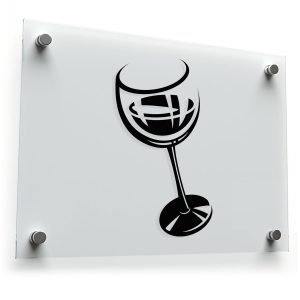 Elegant Wine Glass Design Sticker