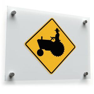 Farm Vehicle Crossing Sticker – Durable Yellow and Black