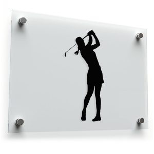 Female Golfer Silhouette Sticker