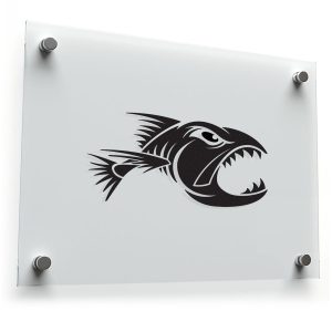 Ferocious Fish Silhouette Sticker