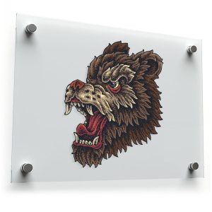 Fierce Bear Head Sticker