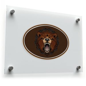 Fierce Bear with Barbed Wire Sticker
