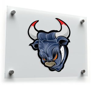 Fierce Blue Bull Sticker