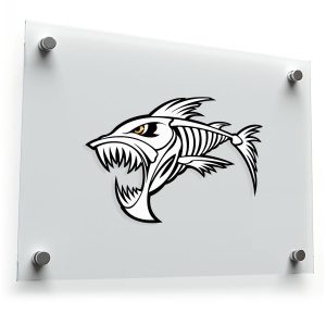 Fierce Fish Skeleton Sticker
