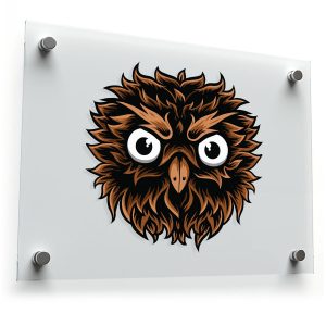 Fierce Owl Face Vinyl Sticker