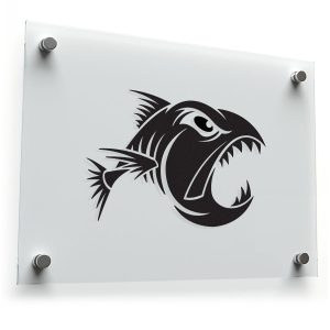 Fierce Piranha Silhouette Sticker