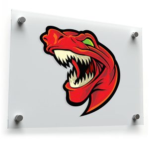 Fierce Red Dinosaur Head Decal