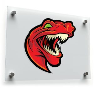 Fierce Red Dinosaur Sticker