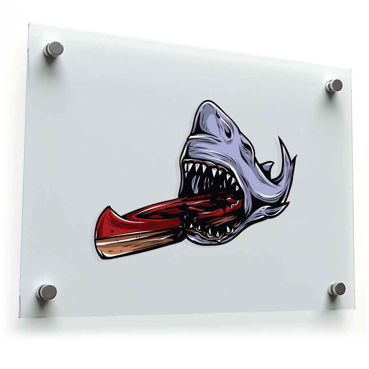 Fierce Shark Bite Canoe Sticker 3 Fierce Shark Bite Canoe Sticker