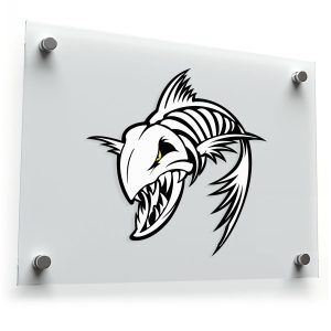 Fierce Skeleton Fish Sticker
