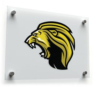 Fierce Yellow Lion Head Sticker
