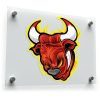 Fiery Bull Head Sticker