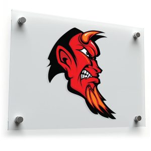 Fiery Devil Head Wall Decal