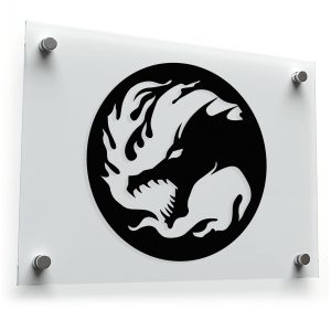 Fiery Dragon Silhouette Sticker