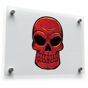 Fiery Red Skull Sticker