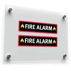 Fire Alarm Safety Sticker Set – Bold Red & Black