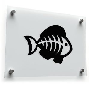 Fish Skeleton Silhouette Sticker