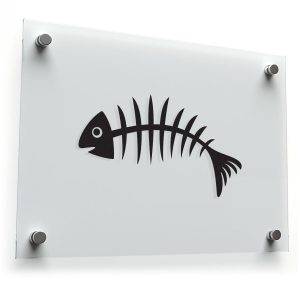 Fishbone Silhouette Vinyl Sticker