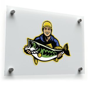Fisherman with Bass Vinyl Sticker