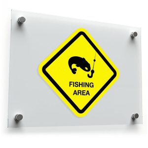 Fishing Area Warning Sticker