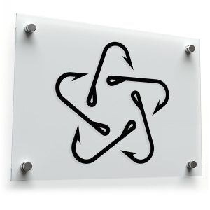 Fishing Hook Star Sticker