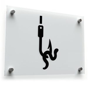 Fishing Hook and Worm Sticker