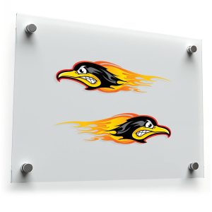 Flaming Bird Vinyl Decal Set