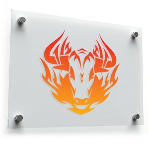Flaming Deer Head Sticker