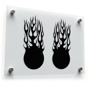 Flaming Fireball Sticker Set