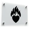 Flaming Heart Silhouette Sticker