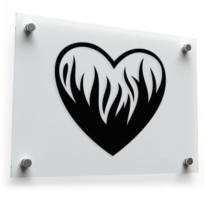 Flaming Heart Vinyl Sticker