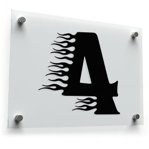 Flaming racing Number “4” Sticker