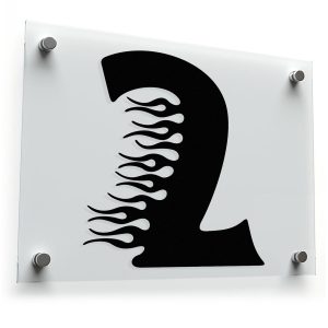 Flaming Number 2 Sticker