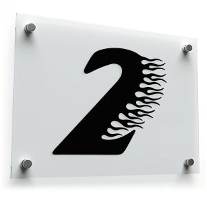 Flaming Number 2 Vinyl Sticker