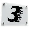 Flaming Number 3 Sticker 1