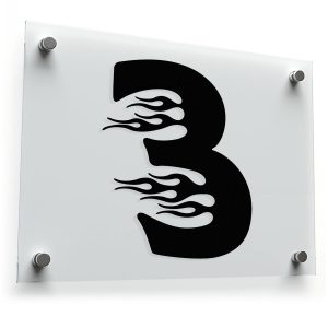 Flaming Number 3 Sticker