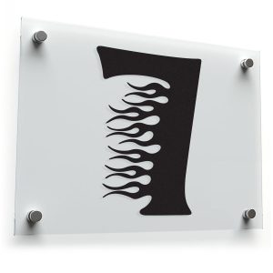 Flaming Number 7 Sticker