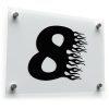 Flaming Number 8 Sticker 1