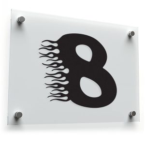 Flaming Number 8 Vinyl Decal