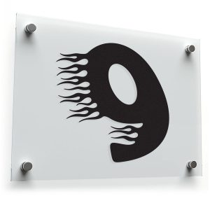 Flaming Number 9 Sticker