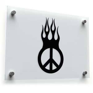 Flaming Peace Sign Vinyl Sticker