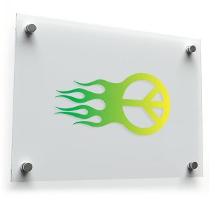 Flaming Peace Sign Vinyl Sticker