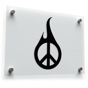 Flaming Peace Symbol Sticker