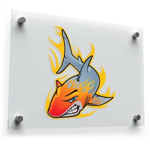 Flaming Shark Sticker