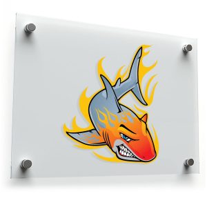 Flaming Shark Vinyl Sticker