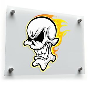Flaming Skull Decal