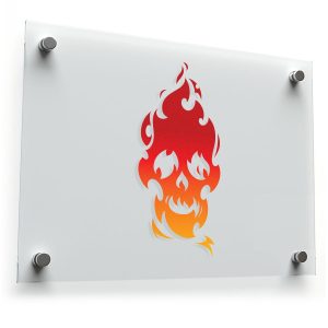 Flaming Skull Decal
